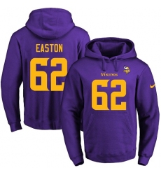 NFL Men's Nike Minnesota Vikings #62 Nick Easton Purple(Gold No.) Name & Number Pullover Hoodie