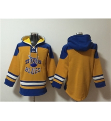 Men's St. Louis Blues Blank Yellow Ageless Must-Have Lace-Up Pullover Hoodie