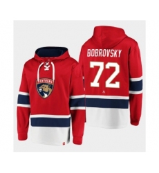 Men's Florida Panthers #72 Sergei Bobrovsky Red Ageless Must-Have Lace-Up Pullover Hoodie