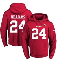 NFL Men's Nike San Francisco 49ers #24 K'Waun Williams Red Name & Number Pullover Hoodie