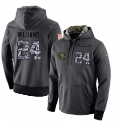 NFL Men's Nike San Francisco 49ers #24 K'Waun Williams Stitched Black Anthracite Salute to Service Player Performance Hoodie