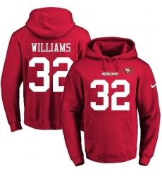 NFL Men's Nike San Francisco 49ers #32 Joe Williams Red Name & Number Pullover Hoodie