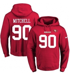 NFL Men's Nike San Francisco 49ers #90 Earl Mitchell Red Name & Number Pullover Hoodie