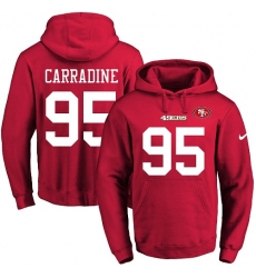 NFL Men's Nike San Francisco 49ers #95 Tank Carradine Red Name & Number Pullover Hoodie