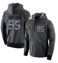 NFL Men's Nike San Francisco 49ers #95 Tank Carradine Stitched Black Anthracite Salute to Service Player Performance Hoodie