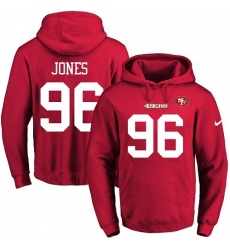 NFL Men's Nike San Francisco 49ers #96 Datone Jones Red Name & Number Pullover Hoodie