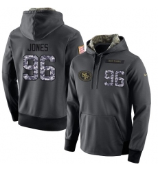 NFL Men's Nike San Francisco 49ers #96 Datone Jones Stitched Black Anthracite Salute to Service Player Performance Hoodie