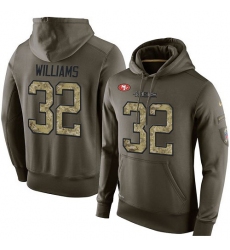 NFL Nike San Francisco 49ers #32 Joe Williams Green Salute To Service Men's Pullover Hoodie