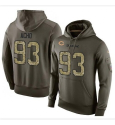 NFL Nike Chicago Bears #93 Sam Acho Green Salute To Service Men's Pullover Hoodie