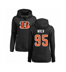 Football Women's Cincinnati Bengals #95 Renell Wren Black Name & Number Logo Pullover Hoodie