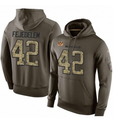 NFL Nike Cincinnati Bengals #42 Clayton Fejedelem Green Salute To Service Men's Pullover Hoodie