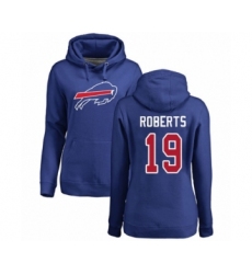 Football Women's Buffalo Bills #19 Andre Roberts Royal Blue Name & Number Logo Pullover Hoodie