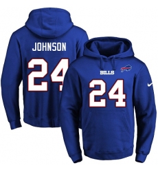 NFL Men's Nike Buffalo Bills #24 Leonard Johnson Royal Blue Name & Number Pullover Hoodie