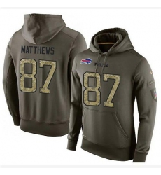 NFL Nike Buffalo Bills #87 Jordan Matthews Green Salute To Service Men's Pullover Hoodie