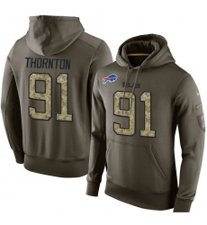 NFL Nike Buffalo Bills #91 Cedric Thornton Green Salute To Service Men's Pullover Hoodie