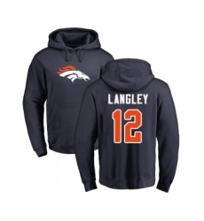 Football Denver Broncos #12 Brendan Langley Navy Blue Name & Number Logo Pullover Hoodie