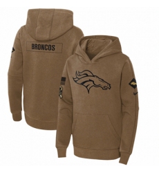 Youth Denver Broncos Nike Brown 2023 Salute to Service Club Fleece Pullover Hoodie