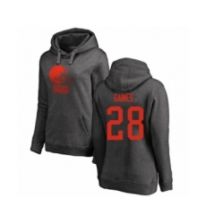 Football Women's Cleveland Browns #28 Phillip Gaines Ash One Color Pullover Hoodie