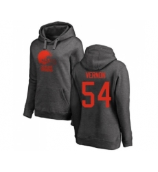 Football Women's Cleveland Browns #54 Olivier Vernon Ash One Color Pullover Hoodie