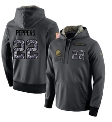 NFL Men's Nike Cleveland Browns #22 Jabrill Peppers Stitched Black Anthracite Salute to Service Player Performance Hoodie