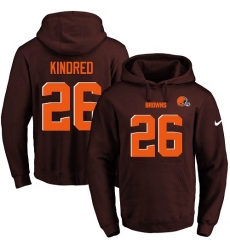 NFL Men's Nike Cleveland Browns #26 Derrick Kindred Brown Name & Number Pullover Hoodie