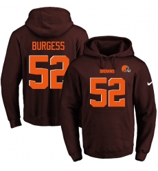 NFL Men's Nike Cleveland Browns #52 James Burgess Brown Name & Number Pullover Hoodie