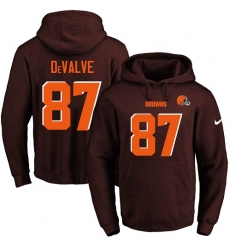 NFL Men's Nike Cleveland Browns #87 Seth DeValve Brown Name & Number Pullover Hoodie