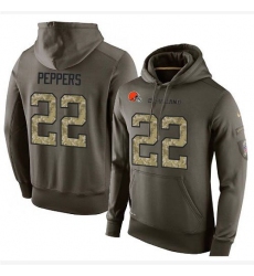 NFL Nike Cleveland Browns #22 Jabrill Peppers Green Salute To Service Men's Pullover Hoodie