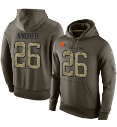 NFL Nike Cleveland Browns #26 Derrick Kindred Green Salute To Service Men's Pullover Hoodie