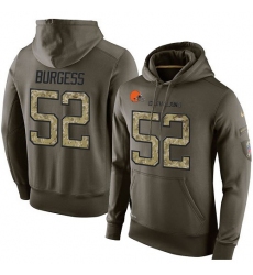 NFL Nike Cleveland Browns #52 James Burgess Green Salute To Service Men's Pullover Hoodie