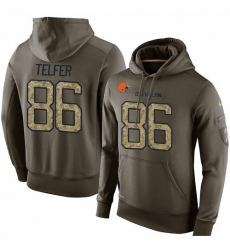 NFL Nike Cleveland Browns #86 Randall Telfer Green Salute To Service Men's Pullover Hoodie