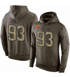 NFL Nike Cleveland Browns #93 Trevon Coley Green Salute To Service Men's Pullover Hoodie