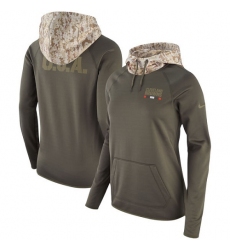 NFL Women's Cleveland Browns Nike Olive Salute to Service Performance Pullover Hoodie