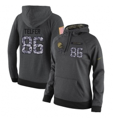 NFL Women's Nike Cleveland Browns #86 Randall Telfer Stitched Black Anthracite Salute to Service Player Performance Hoodie