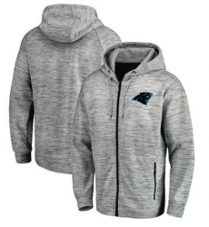 NFL Carolina Panthers Pro Line by Fanatics Branded Space Dye Performance Full-Zip Hoodie - Heathered Gray