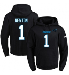 NFL Men's Nike Carolina Panthers #1 Cam Newton Black Name & Number Pullover Hoodie