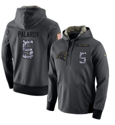 NFL Men's Nike Carolina Panthers #5 Michael Palardy Stitched Black Anthracite Salute to Service Player Performance Hoodie