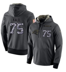 NFL Men's Nike Carolina Panthers #75 Matt Kalil Stitched Black Anthracite Salute to Service Player Performance Hoodie