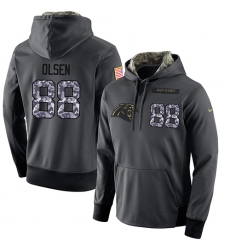 NFL Men's Nike Carolina Panthers #88 Greg Olsen Stitched Black Anthracite Salute to Service Player Performance Hoodie