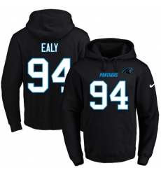 NFL Men's Nike Carolina Panthers #94 Kony Ealy Black Name & Number Pullover Hoodie