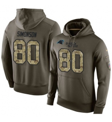 NFL Nike Carolina Panthers #80 Scott Simonson Green Salute To Service Men's Pullover Hoodie