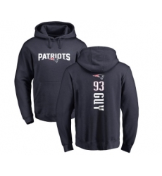 Football New England Patriots #93 Lawrence Guy Navy Blue Backer Pullover Hoodie
