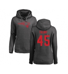 Football Women's New England Patriots #45 Donald Trump Ash One Color Pullover Hoodie