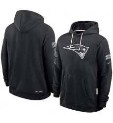 Men's New England Patriots Black 2026 Salute to Service Sideline Dri-FIT Pullover Hoodie