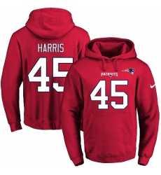 NFL Men's Nike New England Patriots #45 David Harris Red Name & Number Pullover Hoodie