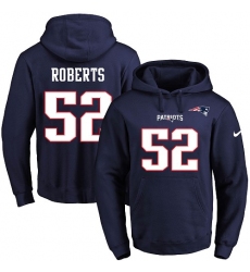 NFL Men's Nike New England Patriots #52 Elandon Roberts Navy Blue Name & Number Pullover Hoodie