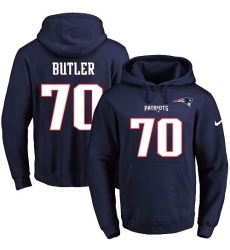 NFL Men's Nike New England Patriots #70 Adam Butler Navy Blue Name & Number Pullover Hoodie