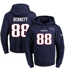 NFL Men's Nike New England Patriots #88 Martellus Bennett Navy Blue Name & Number Pullover Hoodie