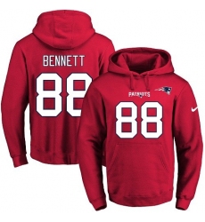 NFL Men's Nike New England Patriots #88 Martellus Bennett Red Name & Number Pullover Hoodie