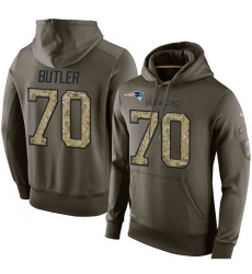 NFL Nike New England Patriots #70 Adam Butler Green Salute To Service Men's Pullover Hoodie